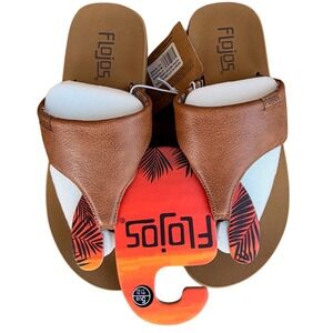 Flojos Nessa Platform Hooded Thong Wedge Sandals Women's 5 M Tan Serape Comfort